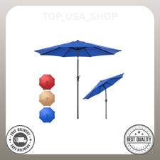 9FT Outdoor Patio Umbrella Outdoor Table Umbrella with Push Button Tilt