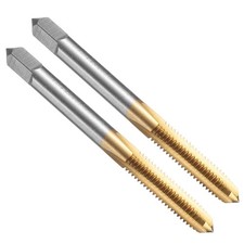 2pack Straight Flute Thread Tap M6x1.0 Metric Left Hand Ti-Coated Screw Tapping