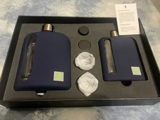 RAGPROPER Modern Glass Hip Flask Double Shot  and Single Shot Drinking Spirits