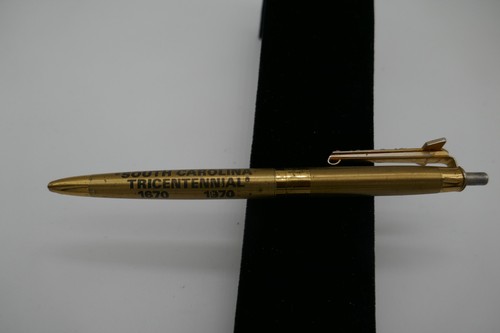 Vtg South Carolina Tricentennial 1670 - 1970 Gold Tone Ball Point Pen