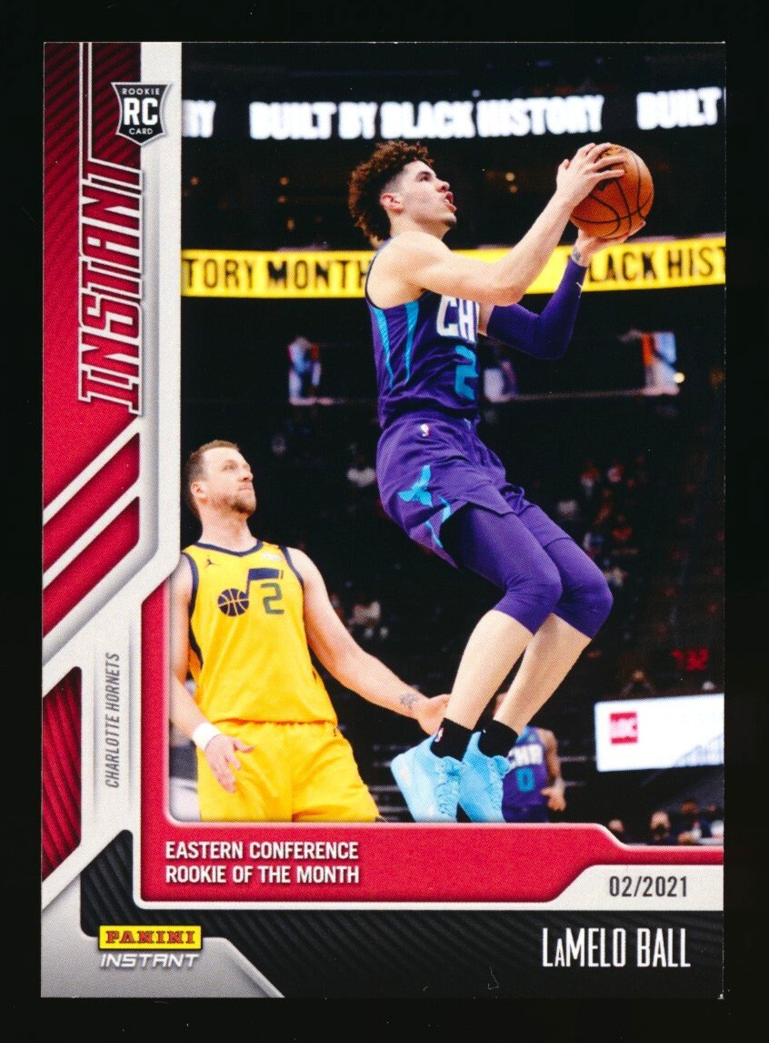 2020-21 PANINI INSTANT #89 LAMELO BALL RC FEBRUARY ROOKIE OF THE MONTH SP/1412!