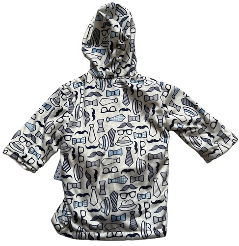Zak & Zoey Plush Hooded Bath Robe - Little Gentleman Infant Baby Size 0-9m New - Picture 4 of 7