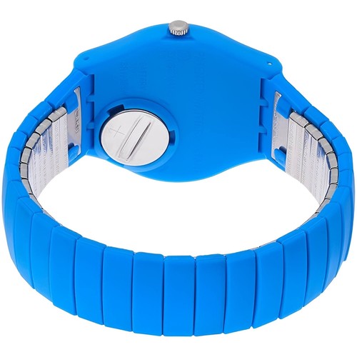Swatch Women's Watch Pepeblu Blue Silicone Covered Expansion Bracelet GN251A - Picture 3 of 3