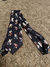Coca Cola Coke Polar Bear Golf Golfing Neck Tie - Polyester Navy Blue Sports