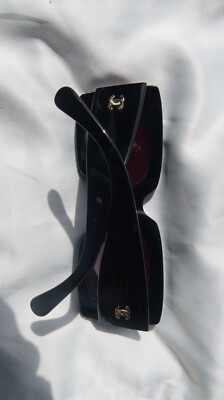 Authentic CHANEL Square Sunglasses CC Logo Pearls, Black | eBay
