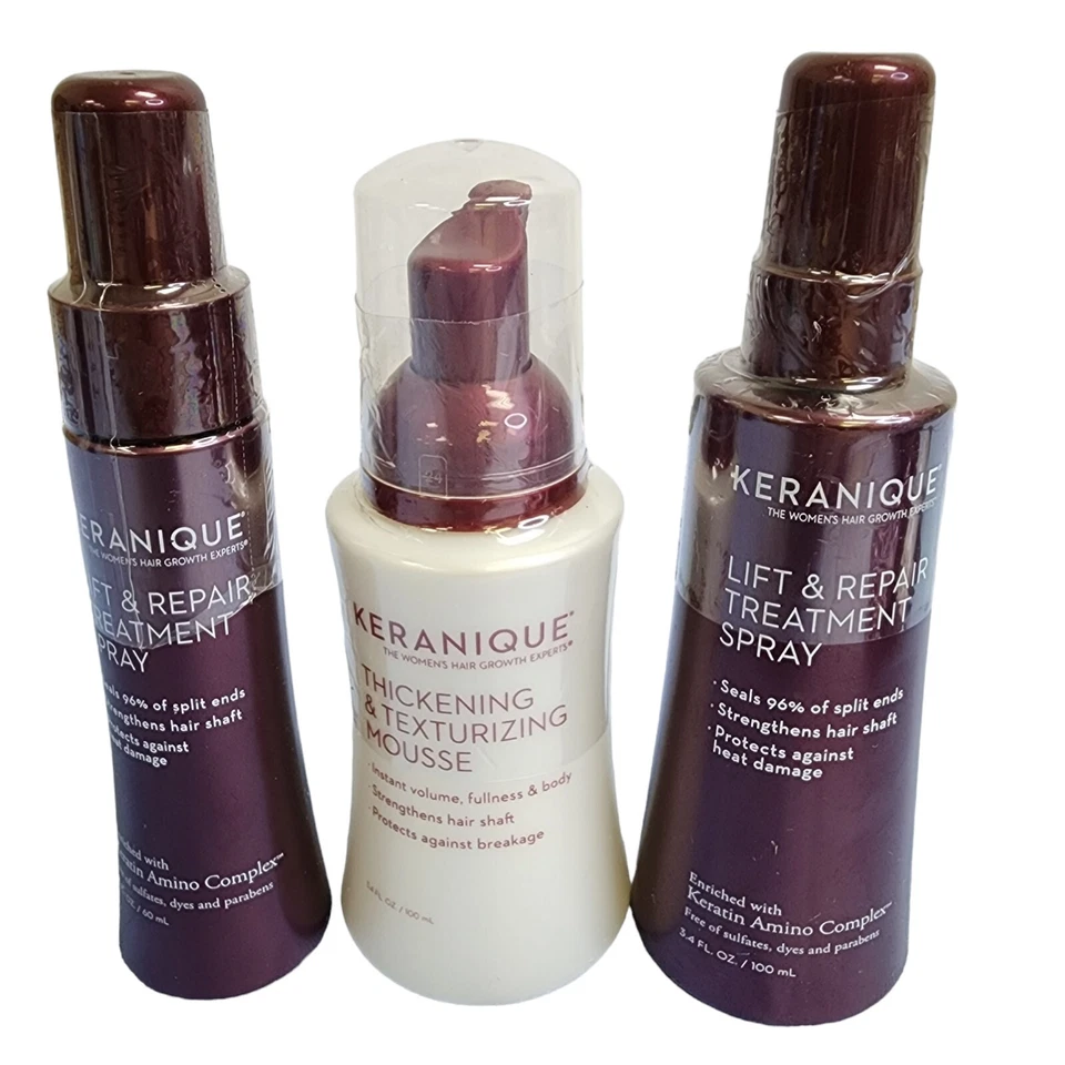 Lote Champú y Acondicionador Keranique, Spray Tratamiento Lifting y Reparador, Mousse NUEVO Foto 3 de 4