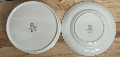 VTG Wedgwood Set of Two Peter Rabbit7" Beatrix Potter6.5" Bowl w. Plate/Dish UK - Picture 9 of 12