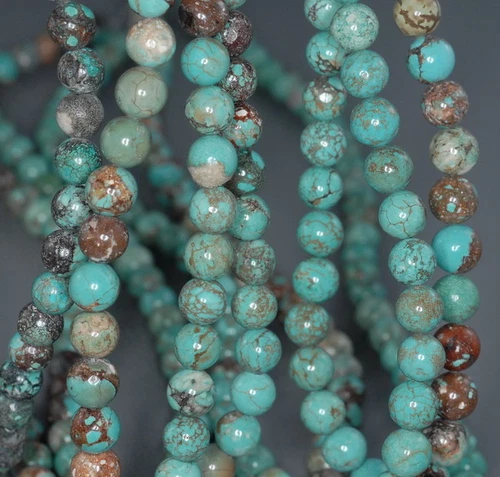 7 - 8MM BONSAI GARDEN CHRYSOTINE GEMSTONE ROUND LOOSE BEADS 16" - Picture 3 of 4