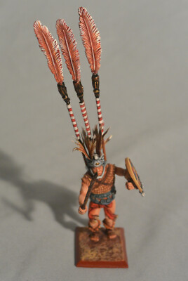 Aztec Charging With 3 Feathers on 3 Poles Figurine Emporium (#SP8-AZ-040)