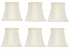Chandelier Lamp Shades Clip on 4 Inch White Silk Set of Six Clips Onto Bulb  UI
