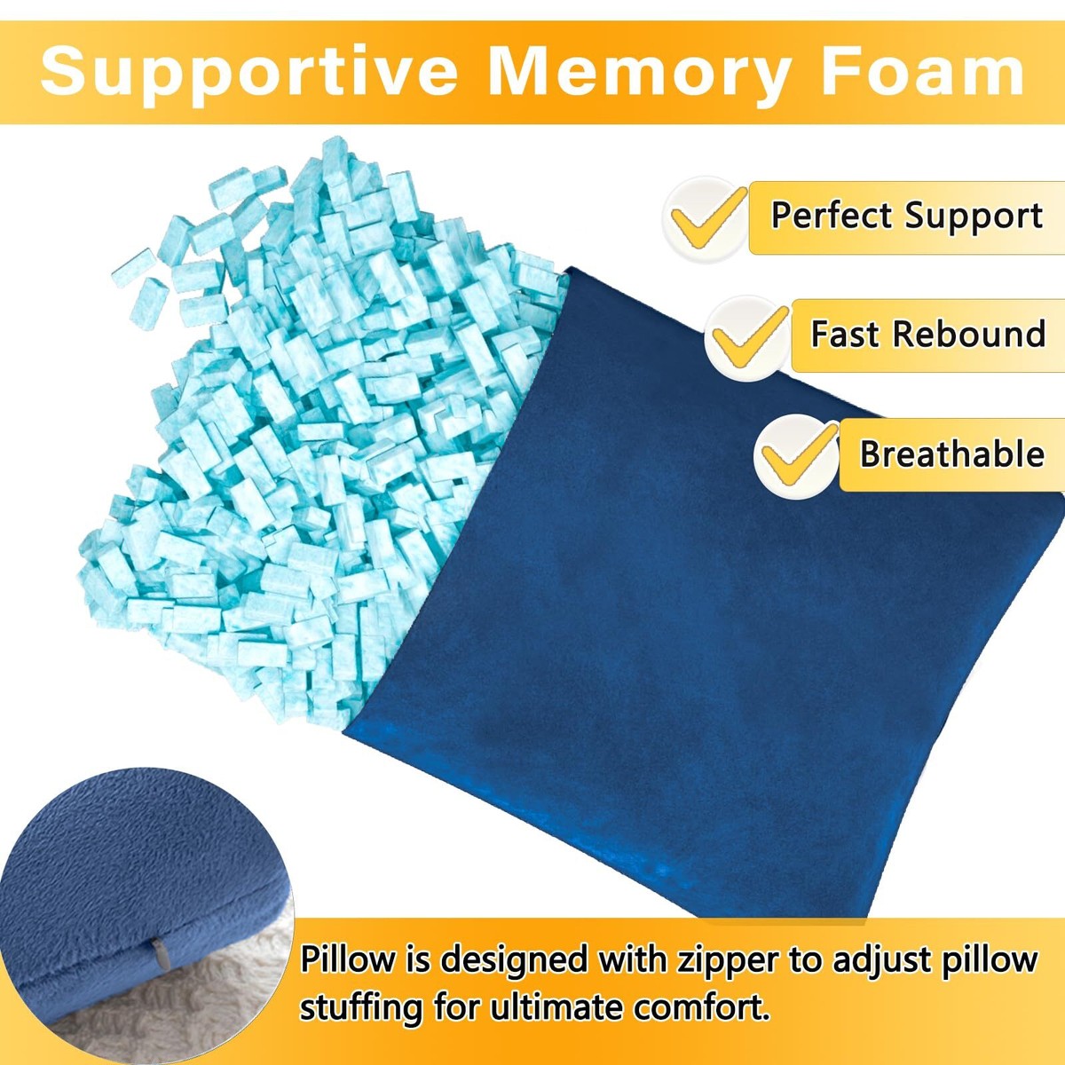 Pack Small Pillow Memory Foam Mini Pillow 11 X Inches for
