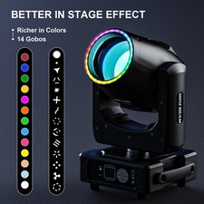 2PCS LED Beam 230W RGBW 48Prism GOBO Moving Head Light Stage Light Effect Disco