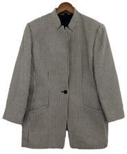 VTG Linda Allard Ellen Tracy Jacket Women Large/14 BlackWhite Houndstooth Blazer