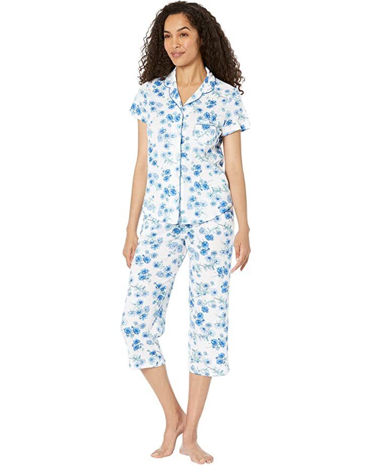 Karen Neuburger Short Sleeve Girlfriend Top and Cozy Bottom Pajama
