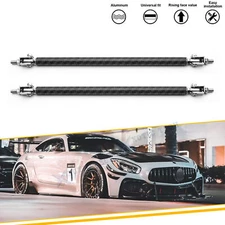 2X Adjustable Carbon Fiber Look Black Front Bumper Lip Rod Strut Bars For Benz