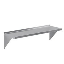14" Width x 48" Length | Stainless Steel Wall Shelf | Square Edge