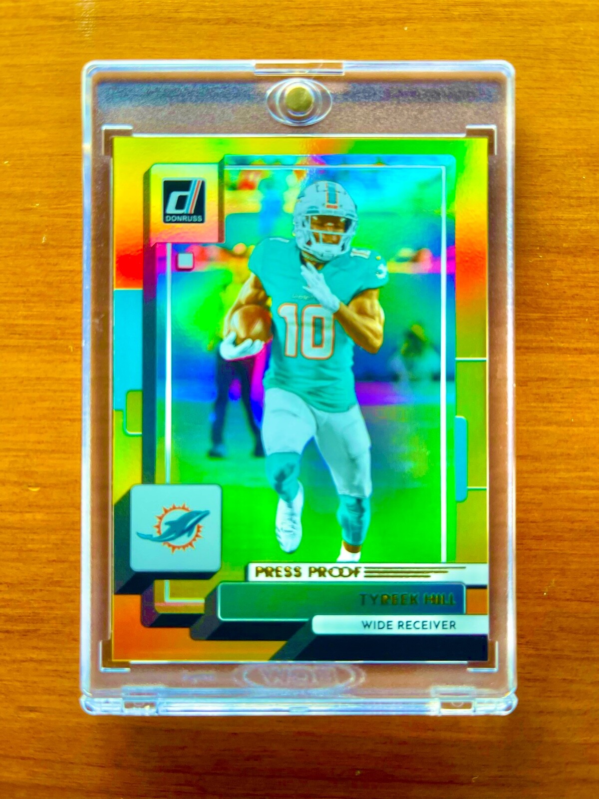 Tyreek Hill RARE GOLD REFRACTOR INVESTMENT CARD SSP PANINI DOLPHINS MVP MINT