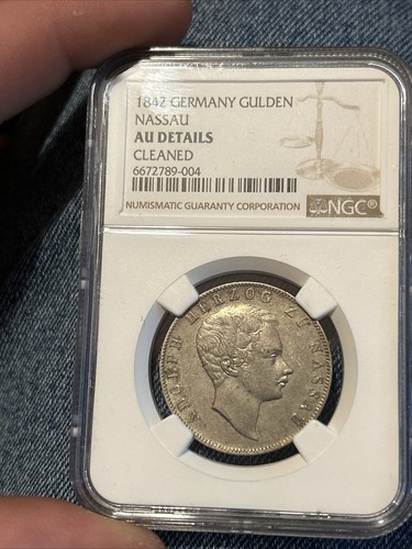 Germany Nassau 1 GULDEN 1842 Silver Adolph Herzog zu Nassau (9557)