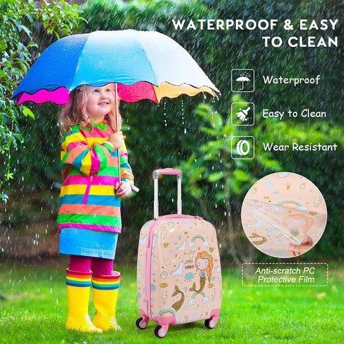 2PC Kids Luggage Set 16"/18"Suitcase+13"Backpack Carry On Bag Travel Cover Gif - Picture 71 of 86