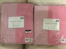 Pottery Barn Kids Two 2 Contrast Border Blackout Curtains Panels 44x63 Pink