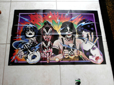 KISS~ UNMASKED LP INSERT POSTER~PROMO ONLY~ WAS FOLDED~ NEAR MINT