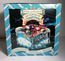 FITZ & FLOYD THE NIGHT BEFORE CHRISTMAS CERAMIC BOWL NEW IN BOX WITH POTPOURRI