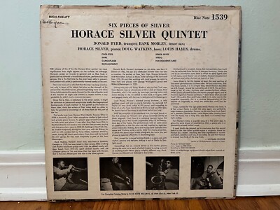 Horace Silver LP “6 Pieces Of Silver” Blue Note 1539 ~ DG, W.63rd