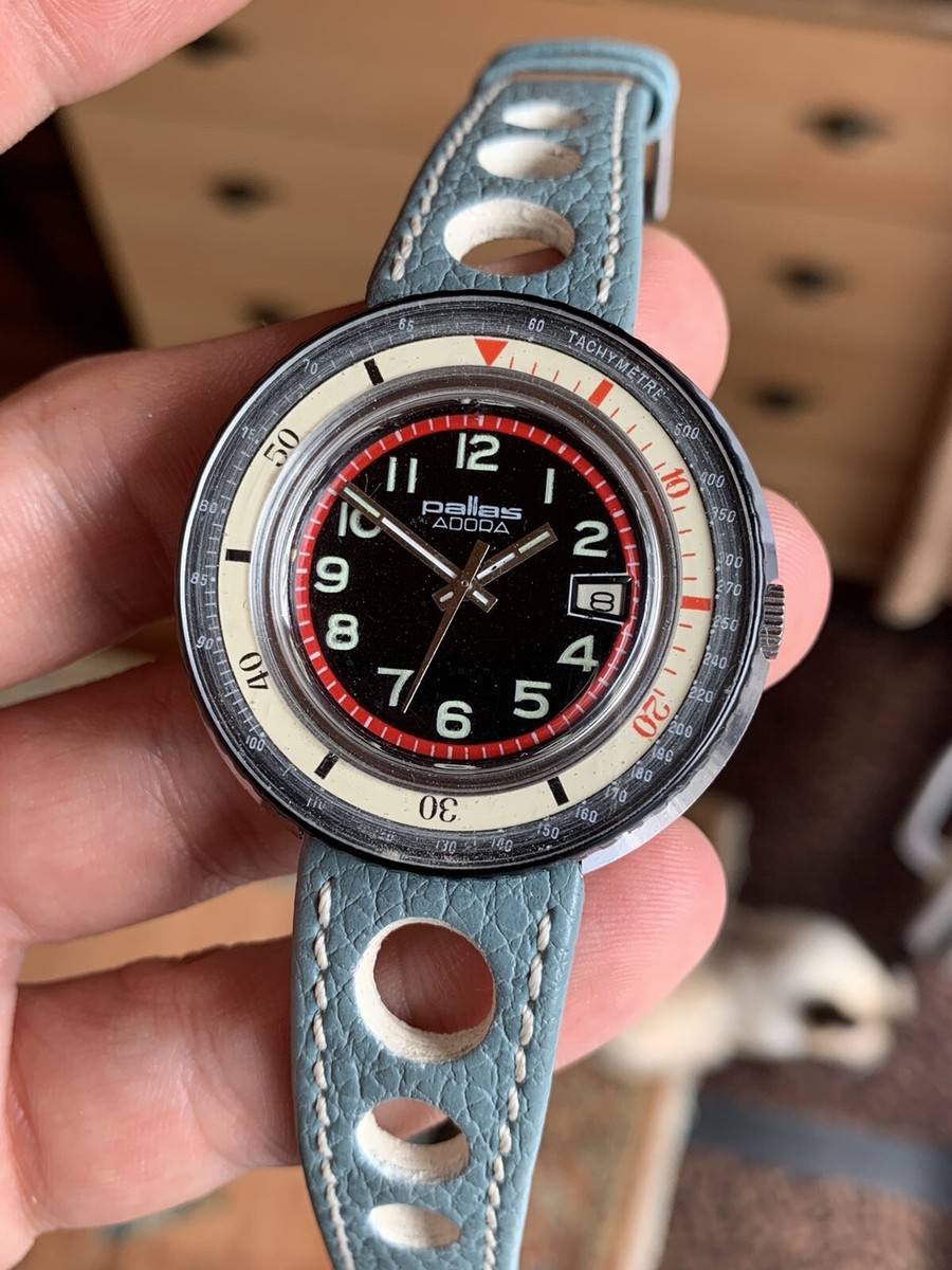 Vintage Pallas Adora hand-winding mens watch double bezel 42,5mm