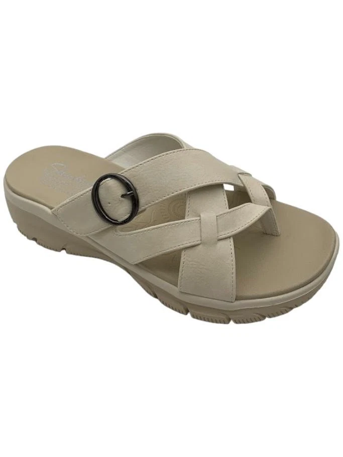 Skechers Easy Going Adjustable Vegan Sandals Sundown White