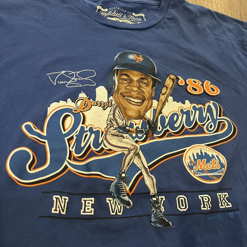 Rare Darryl Strawberry New York Mets Mitchell & Ness MLB T Shirt Size Men’s L - Image 4 of 4
