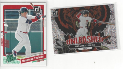 2023 Donruss Unleashed Vector #18 Masataka Yoshida & #84 Rated Prospect Red Sox