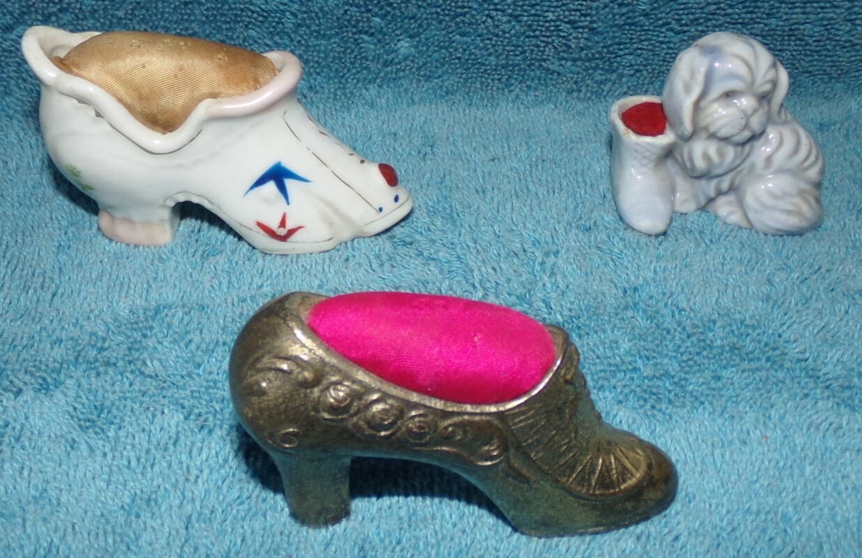 LOT OF 3 VINTAGE PIN CUSHIONS eBay