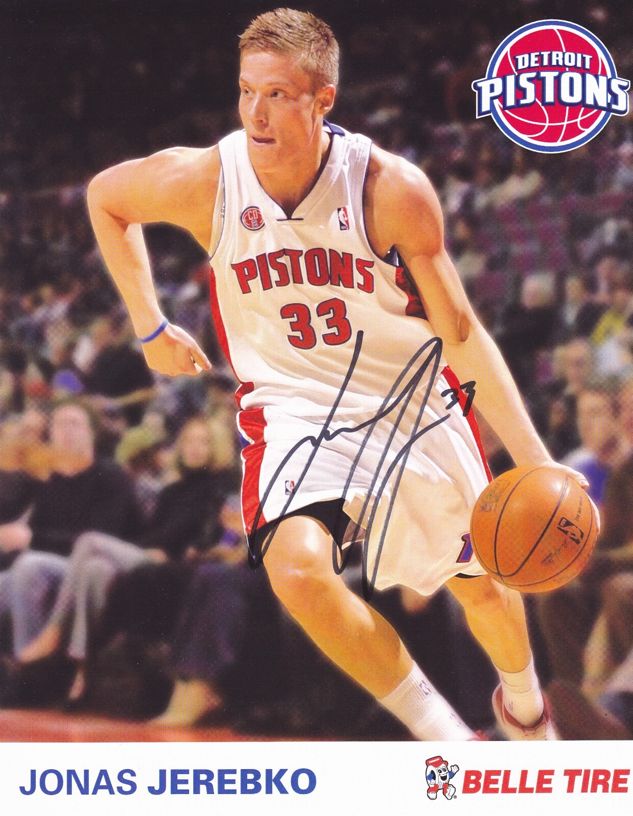 Jonas Jerebko signed 8x10 Detroit Pistons color photo eBay