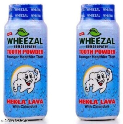 Pack Of 2 Wheezal Hekla Lava Tooth Powder 100 GM -For Bleeding Gums, Tooth Decay