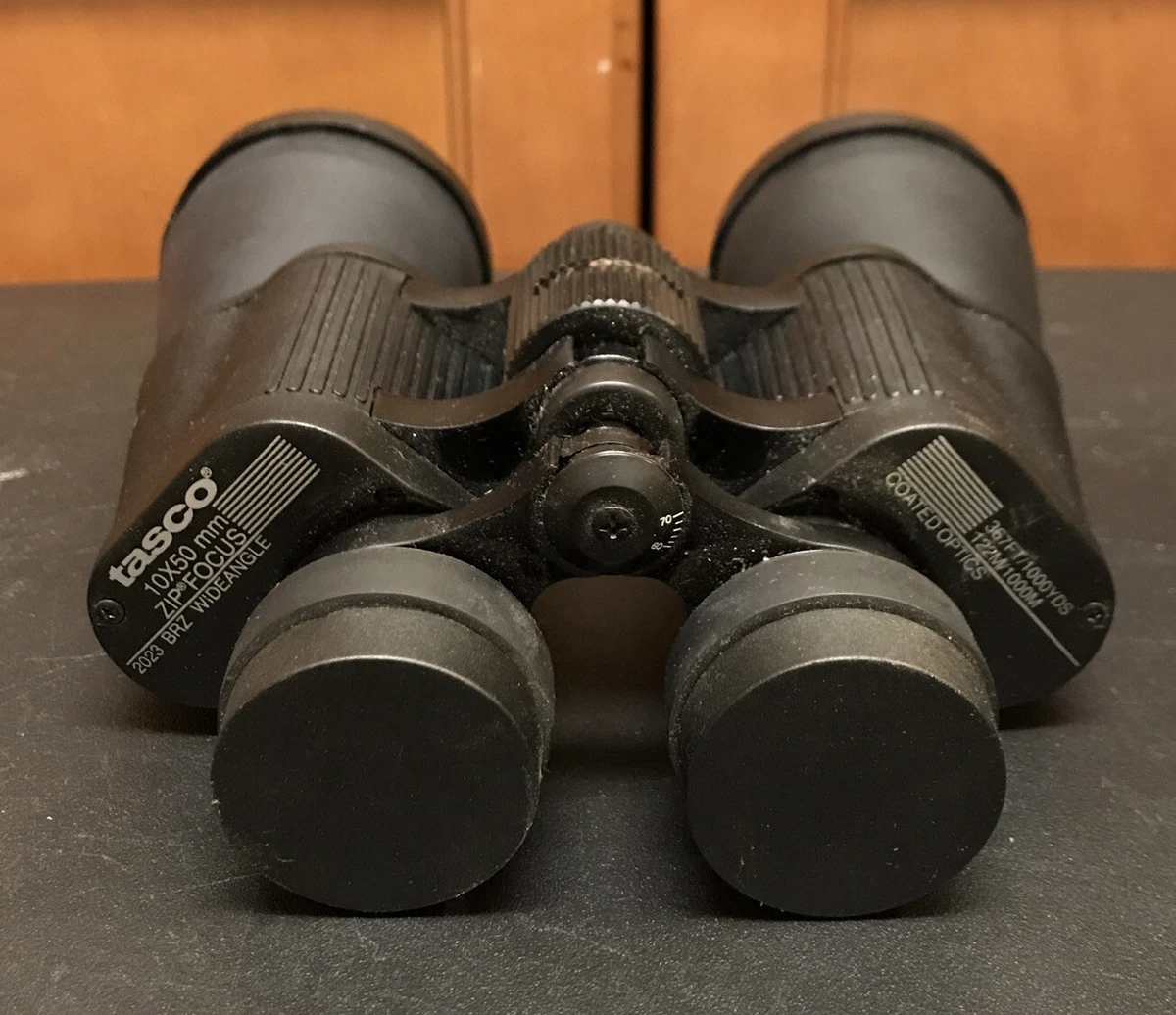 Vintage Tasco 10X50 Binoculars Zip Focus 2023 BRZ Wideangle Coated Optics