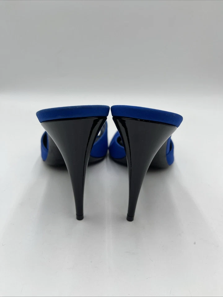 Mules de tacón de seda para mujer Saint Laurent LA azul talla 42 Foto 4 de 4