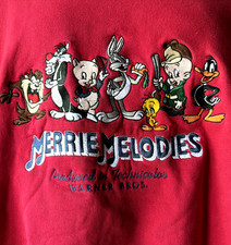 Vintage 1995 Looney Tunes Merrie Melodies Sweatshirt Mens Size XL Bugs Taz Daffy