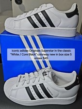 Adidas Iconic Original Superstar ll White/Core Black New In Box Mens 5