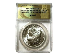 Daniel Carr - "1964-D" Morgan Silver Over-strike, Clashed Dies - ANACS MS 69