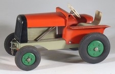STEIFF Globus Holzfahrzeug 1:20 Traktor Blech ohne Dach '50er Jahre #4912