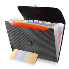 13 Pocket Expanding File Organizer Accordion Folder A4 Waterproof Color Label