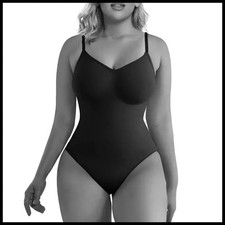 Women's V-Neck Spaghetti Strap Open Crotch Compression Shapewear Bodysuit