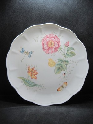 Lenox Butterfly Meadow Dinner Plate 11-inch Porcelain Scalloped Edge Dragonfly