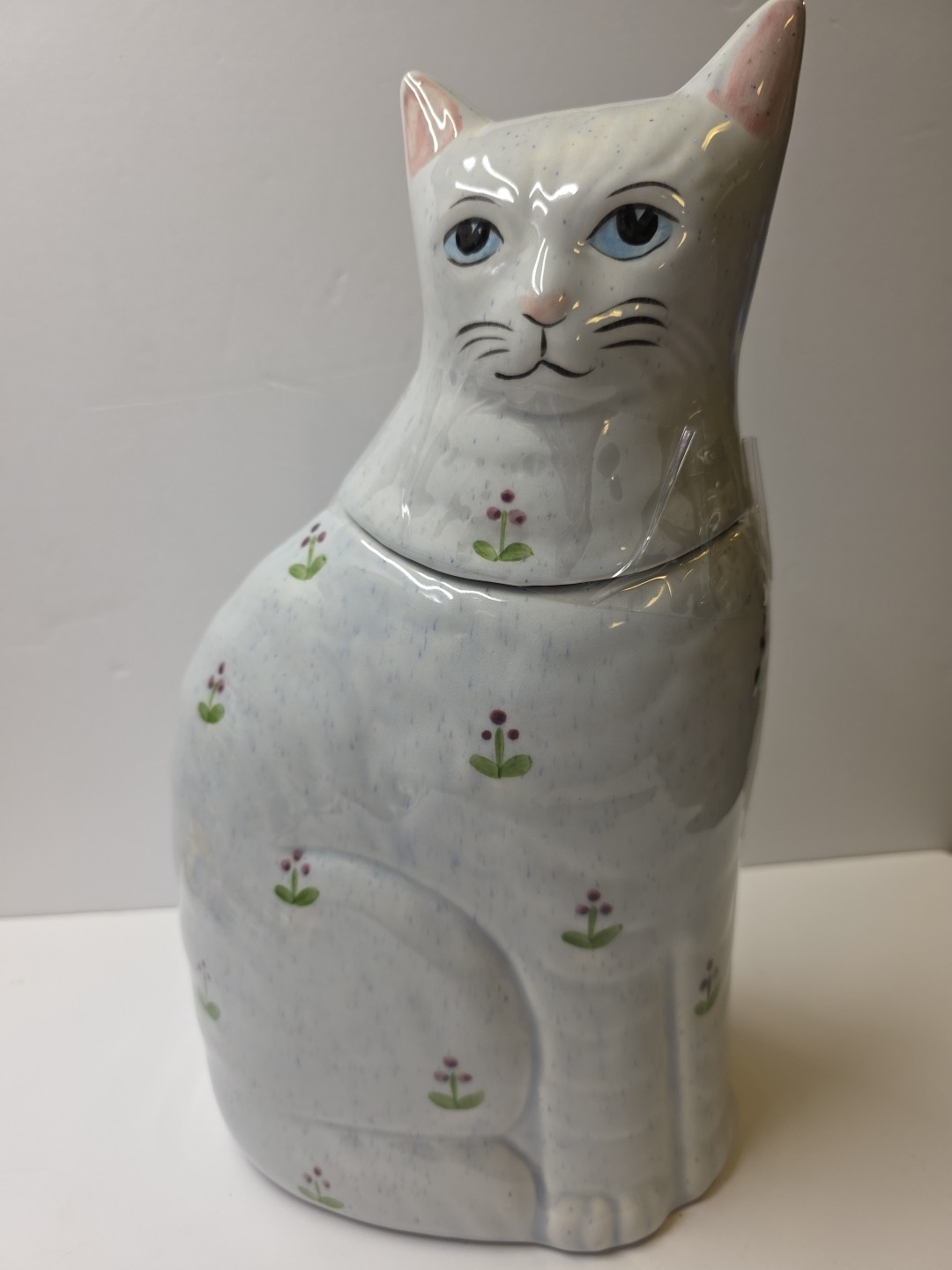 VTG  N S Gustin Large Cat Cookie Jar; Rare & Collectible 14x8; Mint