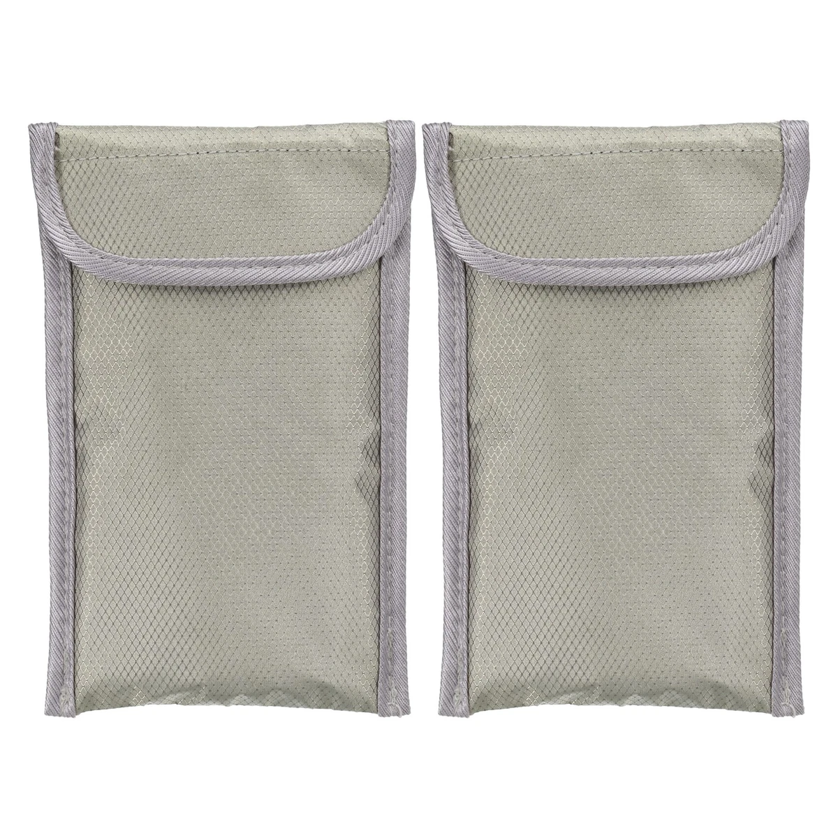 2 Piezas Bolsas Faraday, Cartera Protección Privacidad Bloqueo Señal 6.5", Plateada -Gris