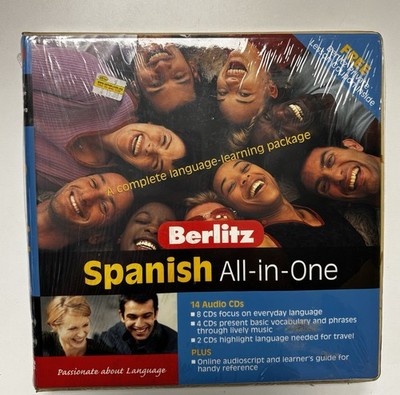 Berlitz Spanish All-in-One Language Course 14 Audio CD Set *Sealed Case Damaged