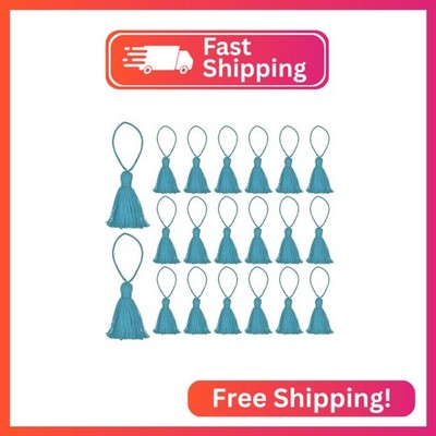 UXCELL 20pc Chunky Bookmark Tassels 4.3 Inch Hanging Loop Mini Tassels for DIY C