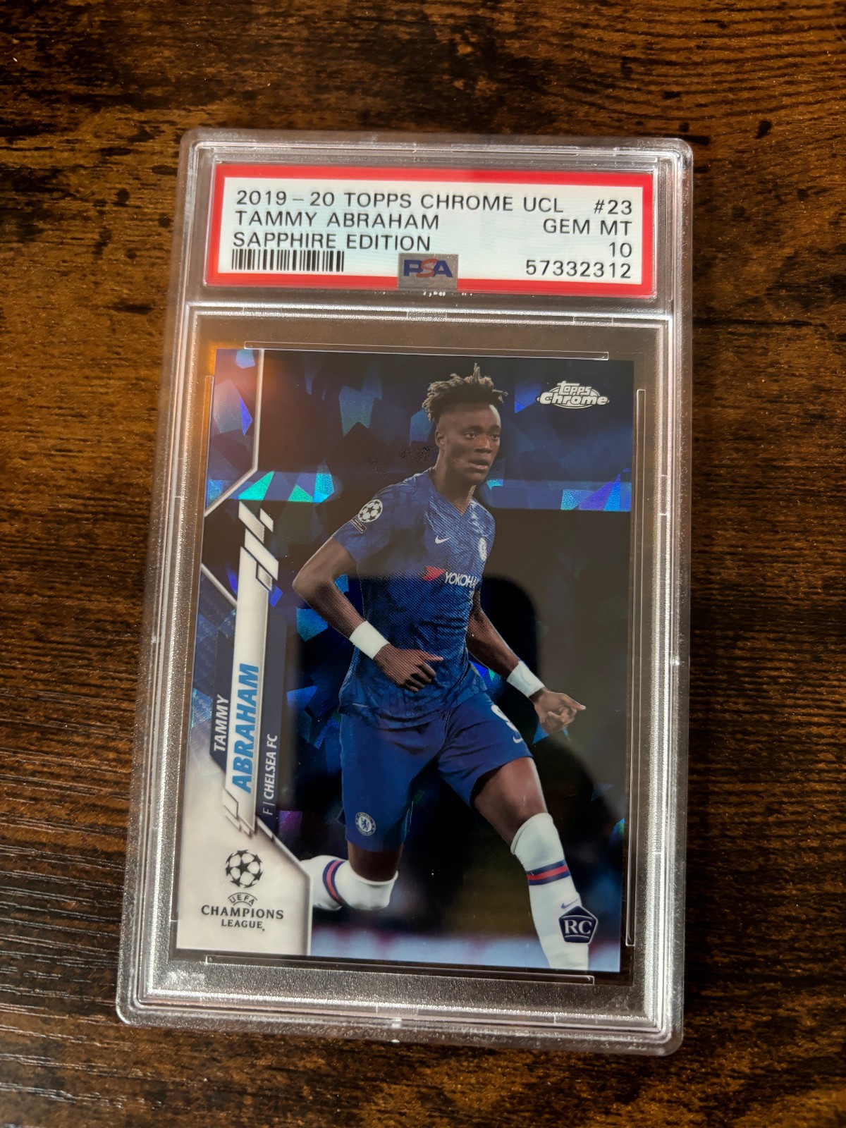 2019 Topps Chrome UEFA Sapphire TAMMY ABRAHAM Rookie Card Chelsea FC PSA 10
