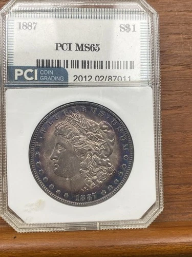 1887 MORGAN SILVER DOLLAR IN BU CONDITION Purple Toning