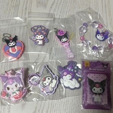 Kuromi 8 Piece Set Sanrio 14 Pin Badges Bead Bracelet Rubber Charm Square Can